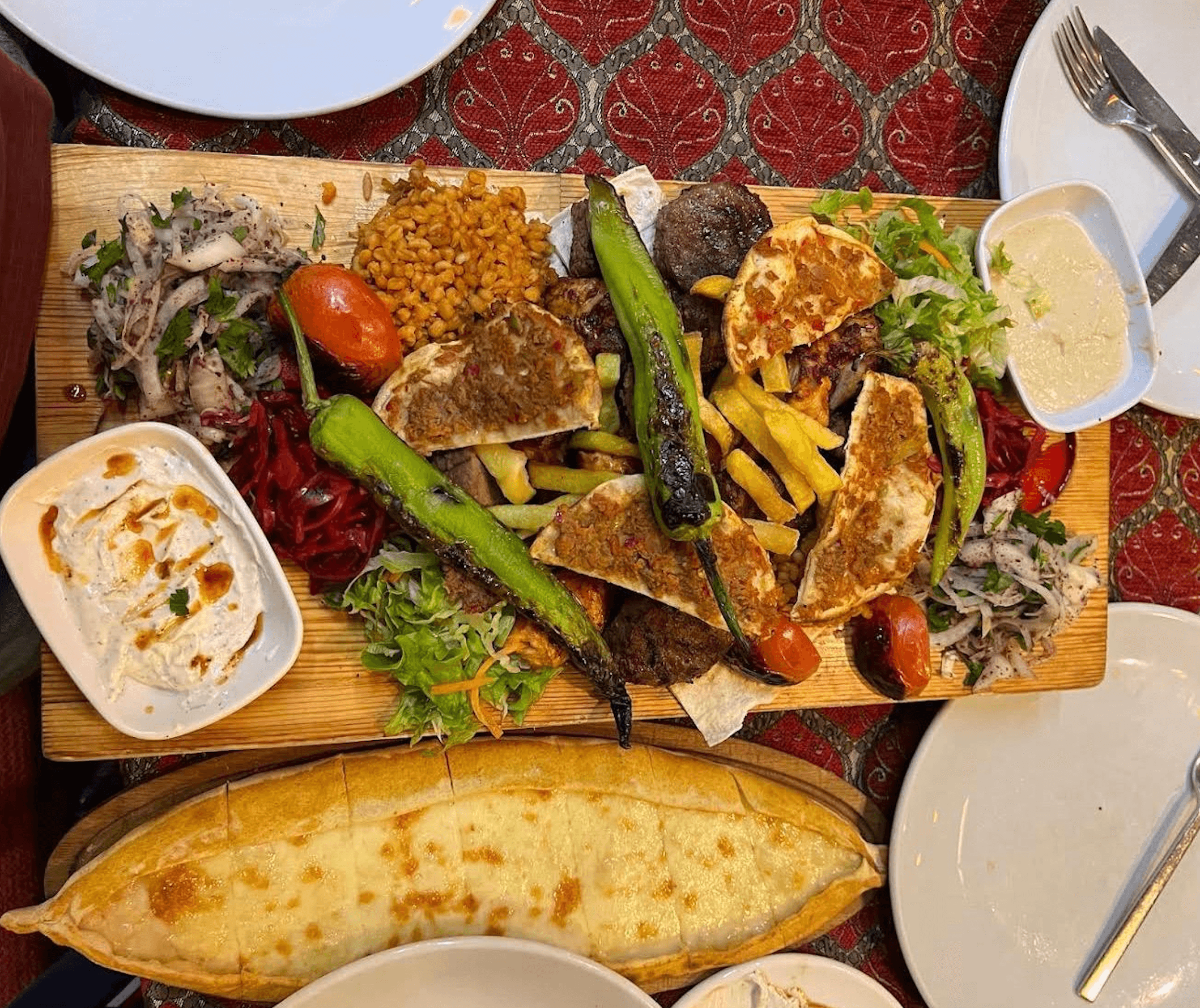 Elegant restaurant table prepared for a Turkish dinner
