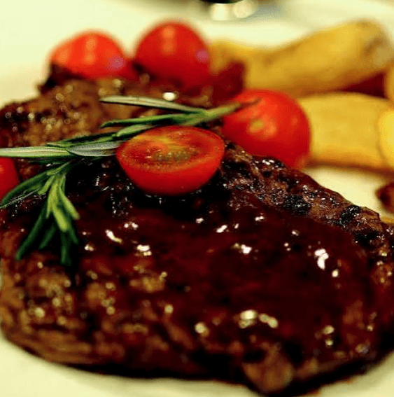 Premium steak served with sides