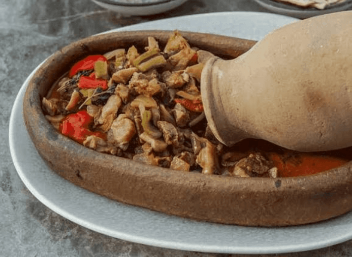 Traditional Turkish kebab grilled over charcoal at Şirvan Sofrası