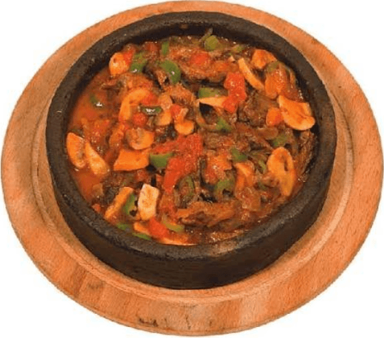 Meat casserole in rich sauce