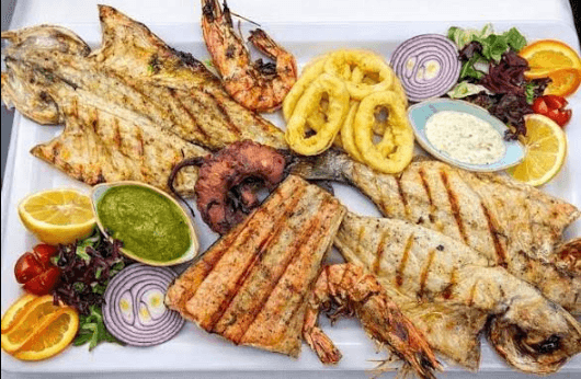 Mixed fish and seafood platter