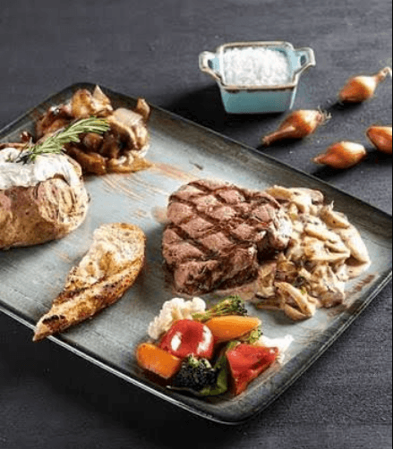 Steak with mushroom sauce