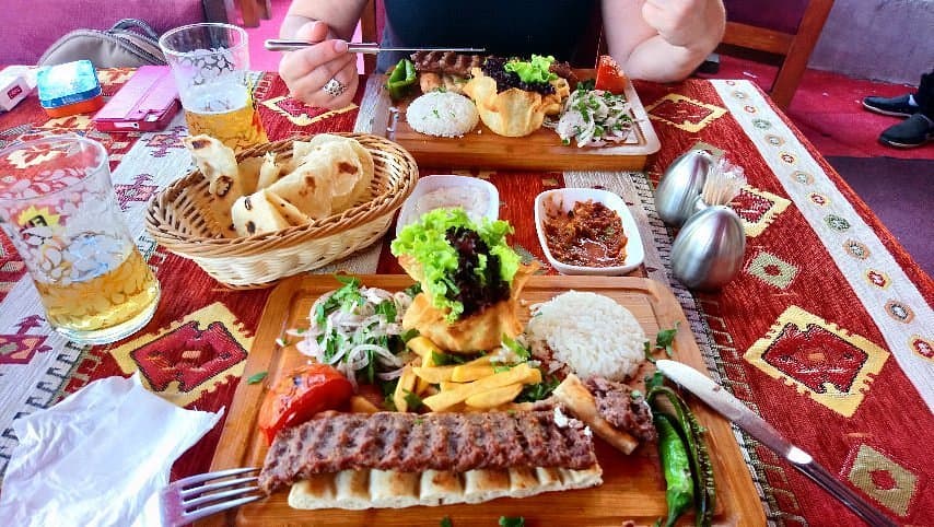 Premium Turkish restaurant table with traditional dishes